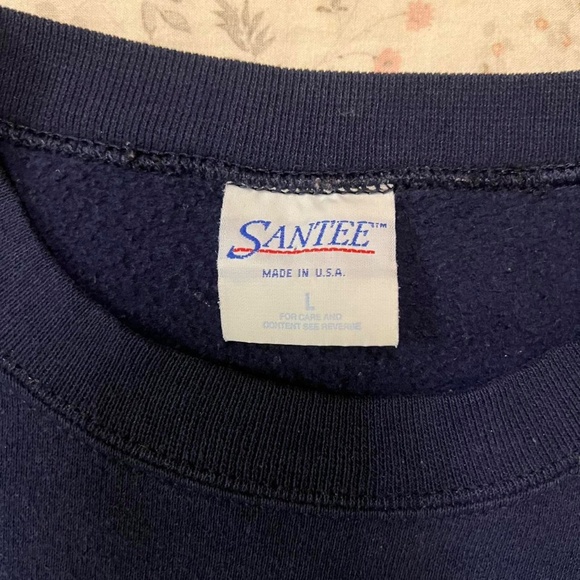 Vintage 90s Navy Blue Crewneck Made in USA Limited Edition Dad Navy Embroidered - Picture 3 of 7